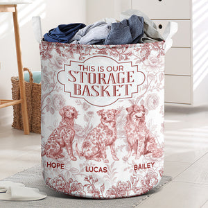 Personalized Dog Custom Breeds Floral Toile De Jouy French Laundry Basket LM32 893761
