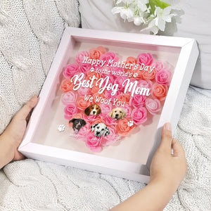 Custom Cute Dog Face To Dog Mom Heart Flower Shadow Box For Mother's Day LM32 893275