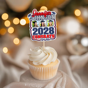Custom Photo Graduation Favors Senior Night Cupcake Toppers HO82 893586