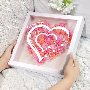 Custom Name Mom To Grandma Mother's Day Heart Flower Shadow Box TH10 892559