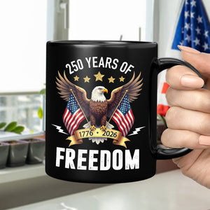 America Eagles 250 Years Of Freedom Black Mug LM32 895211