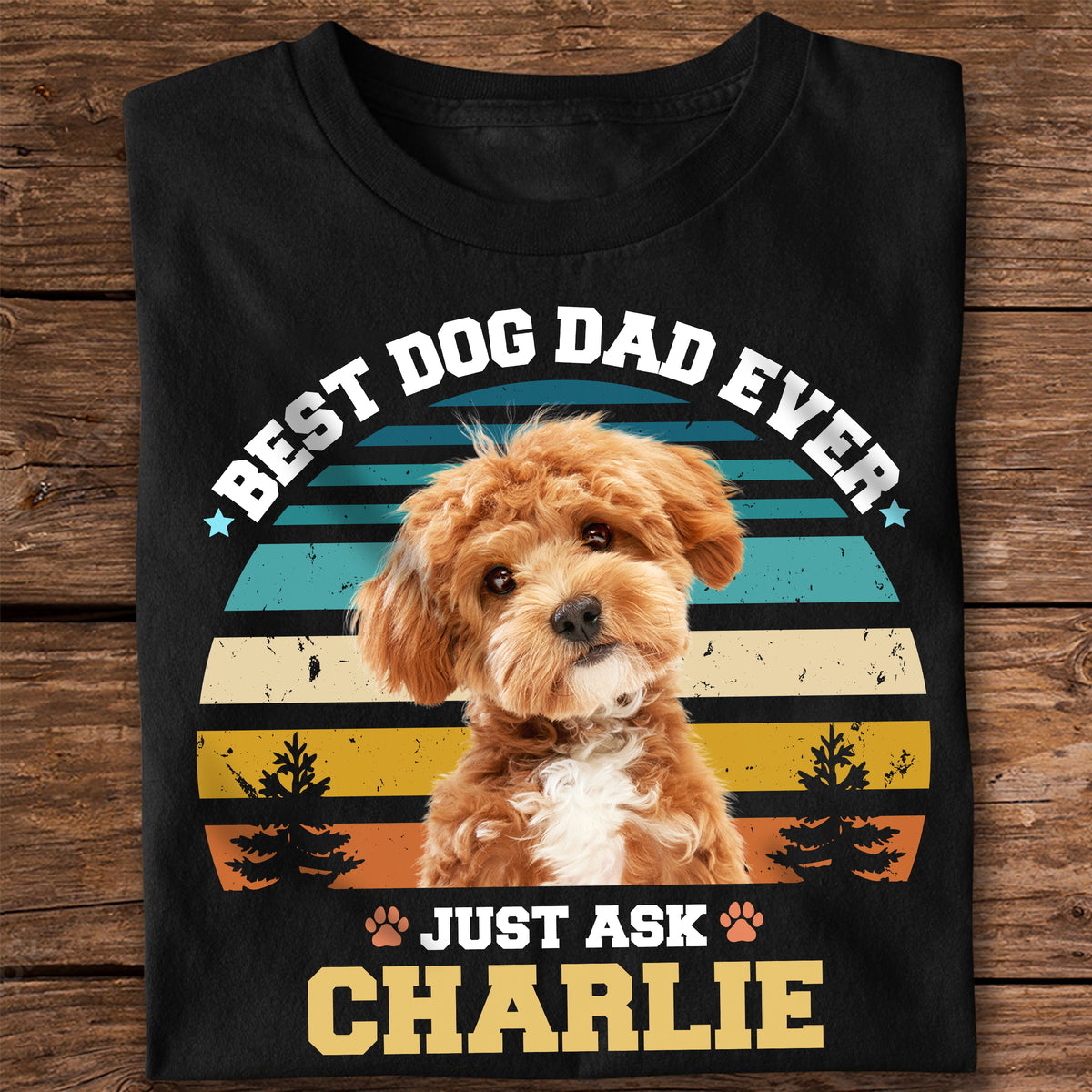 Custom Photo Best Dog Dad Ever Custom Dog Face Photo Retro Shirt CH07 896024