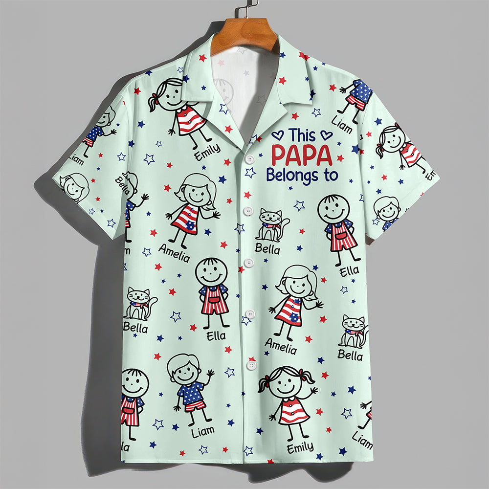 Custom Kid Names This Papa Belongs To Hawaiian Shirt Gifts For Dad, Grandpa CH07 911200