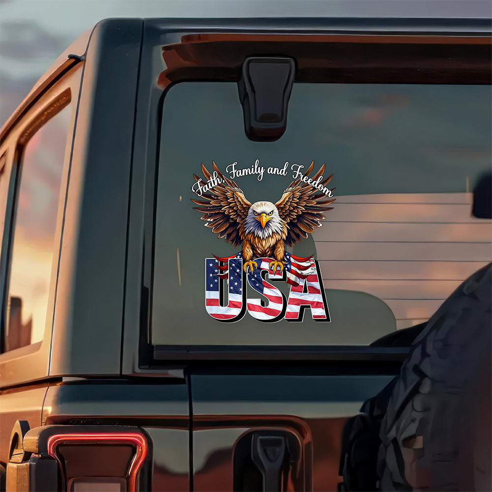 Faith, Family & Freedom America 250 Years Anniversary Car Window Decal Sticker CH07 895404