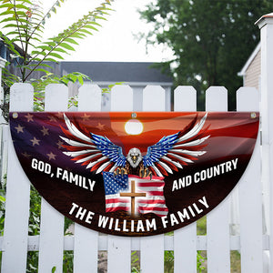 Custom Family Name God Family And Country America Pleated Fan Flag TH10 896437