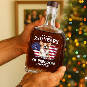 Custom Dog Photo Celebrate 250 Years of America Whiskey Bottle CH07 899658
