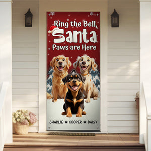 Custom Cute 3D Dog Ring the Bell, Santa Paw Are Here Door Cover LM32 895957