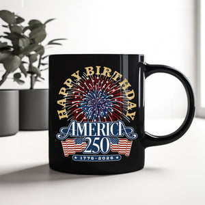 America 250 Semiquincentennial Fireworks Celebration Black Mug HO82 894606