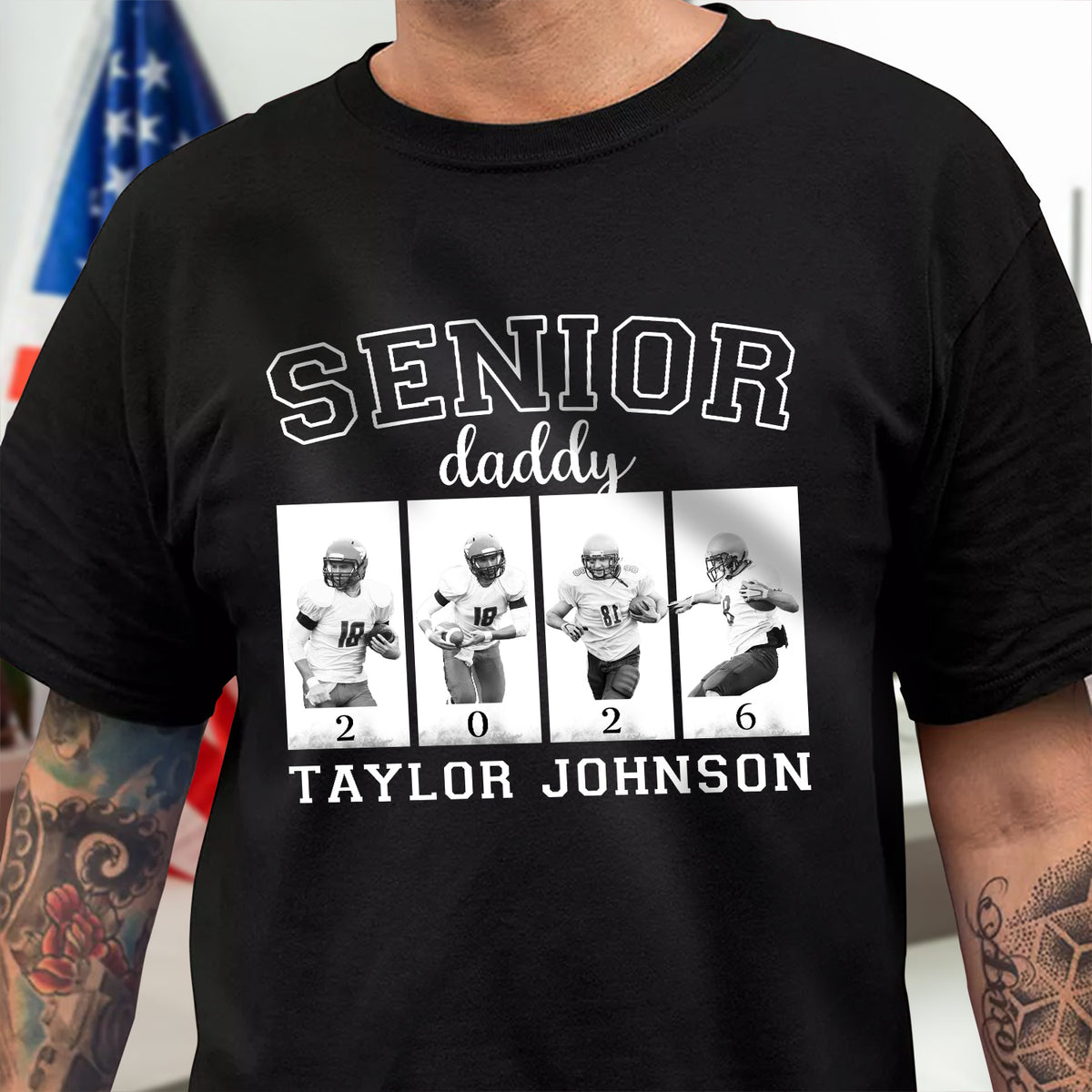 Custom Photo Senior Football Mama Dark Shirt Gifts For Football Mom, Football Lover CH07 899446