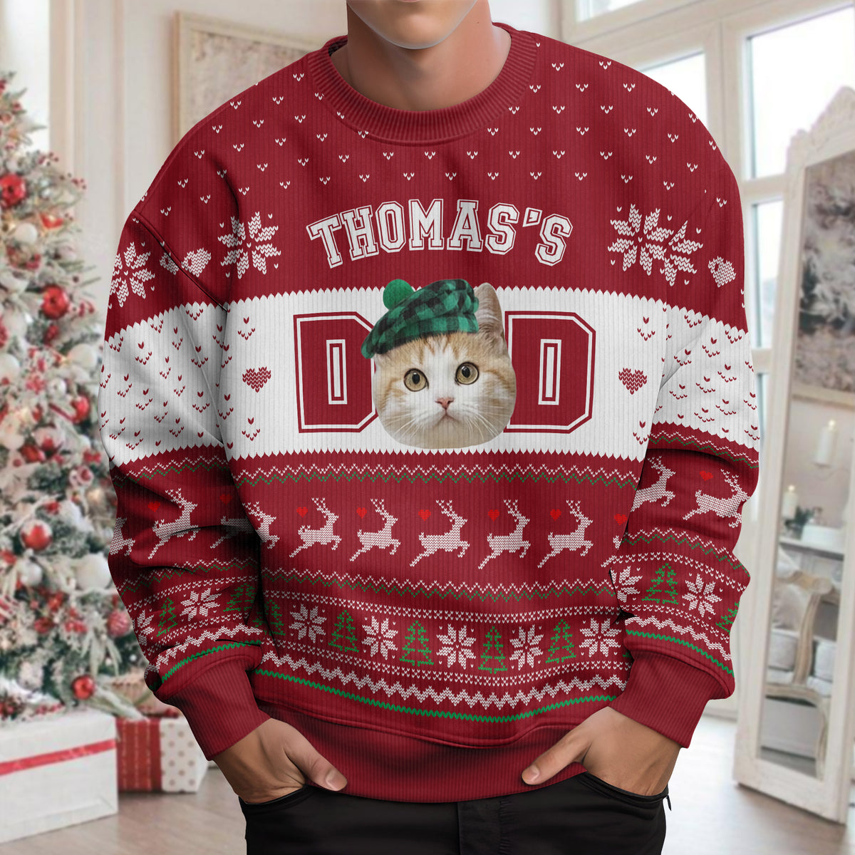Custom Photo Dad Mom Ugly Sweater HO82 900314