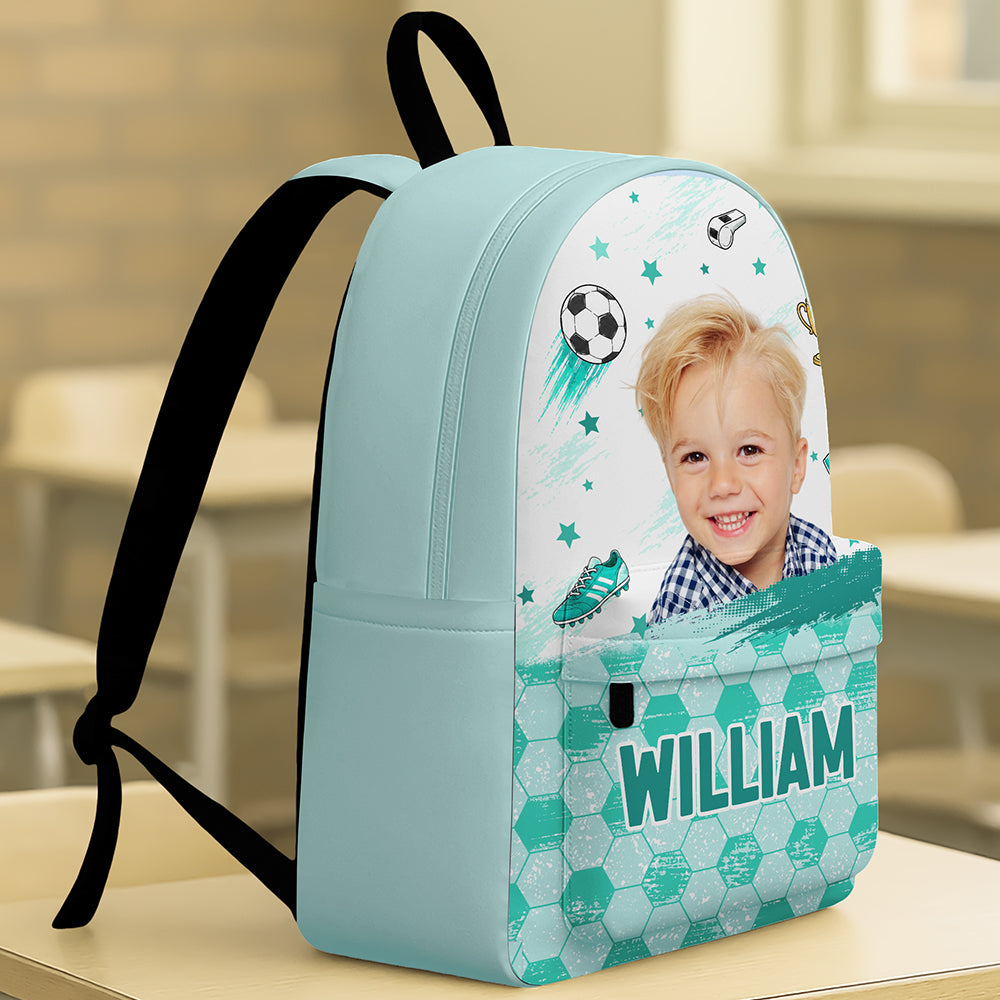 Custom Kid Photo Personalized Soccer Backpack HA75 921698