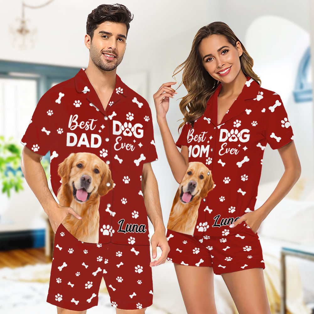 Custom Photo Best Dog Cat Dad Mom Ever For Pet Lover Short Pajamas TH10 894135