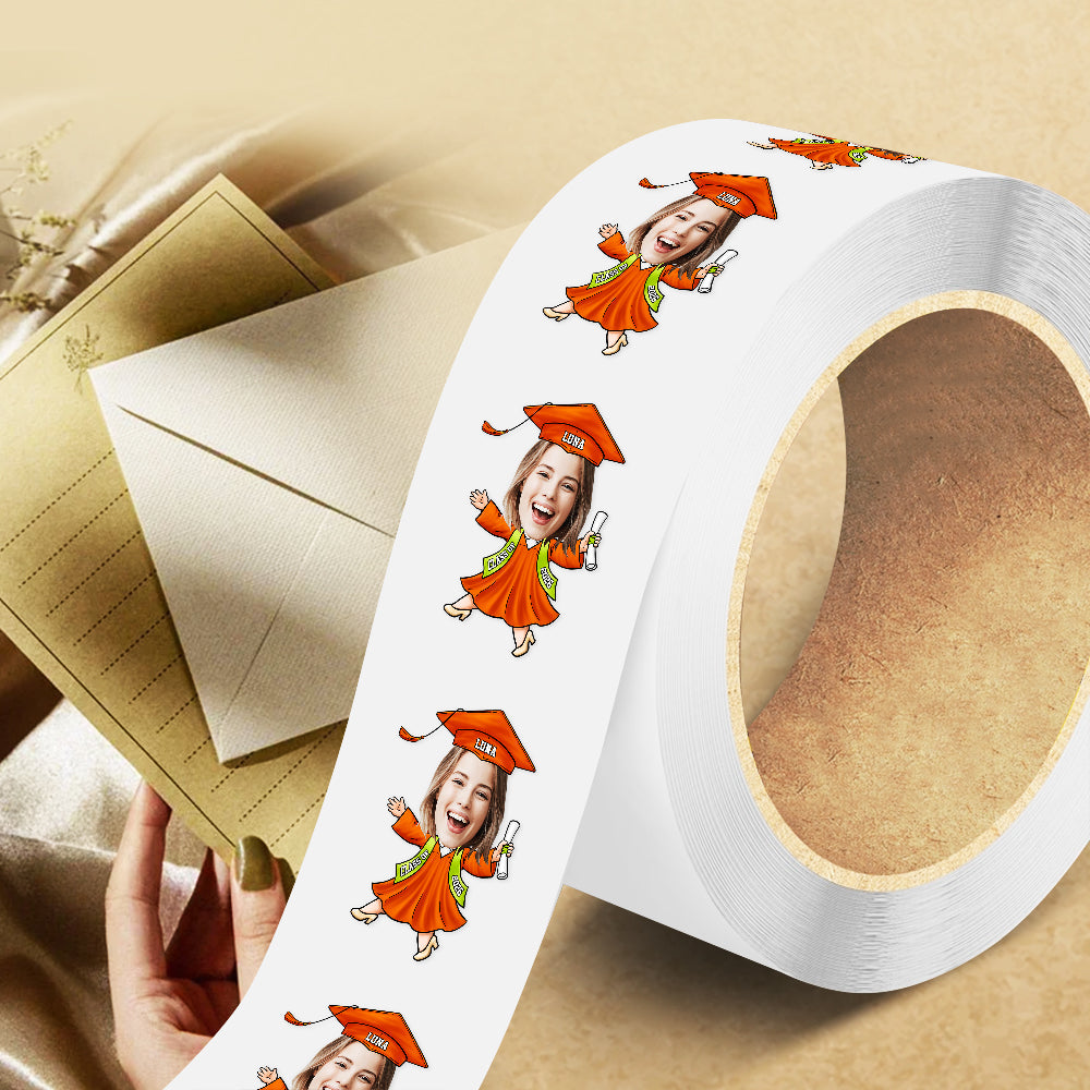 Custom Funny Face Class of 2026 Graduation Roll Sticker TH10 898795