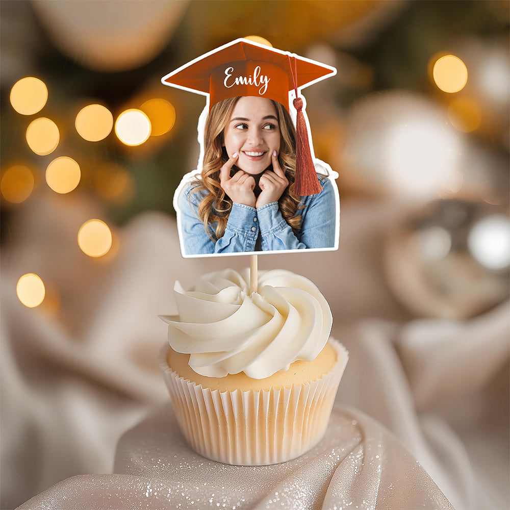 Custom Photo Graduation Decoration Cupcake Toppers HA75 892002