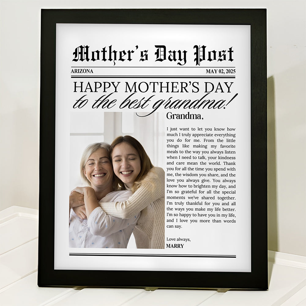Custom Photo To The Best Grandma For Mother's Day Picture Frame TH10 892599