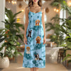 Custom Photo Aloha Hawaiian Dog Women's V-Neck Cami Maxi Dress HO82 893666