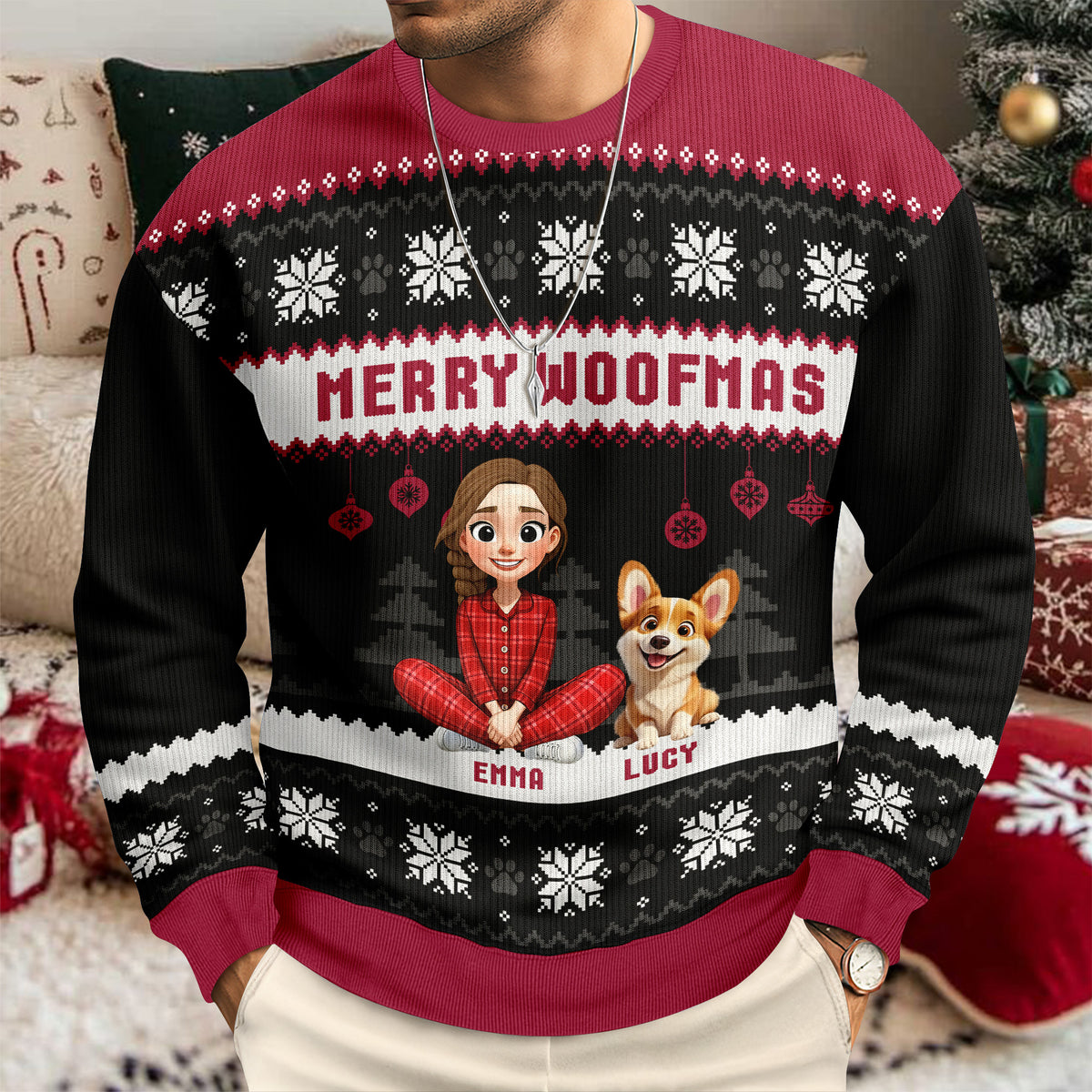 Merry Woofmas Personalized Dog Ugly Sweater HA75 898188