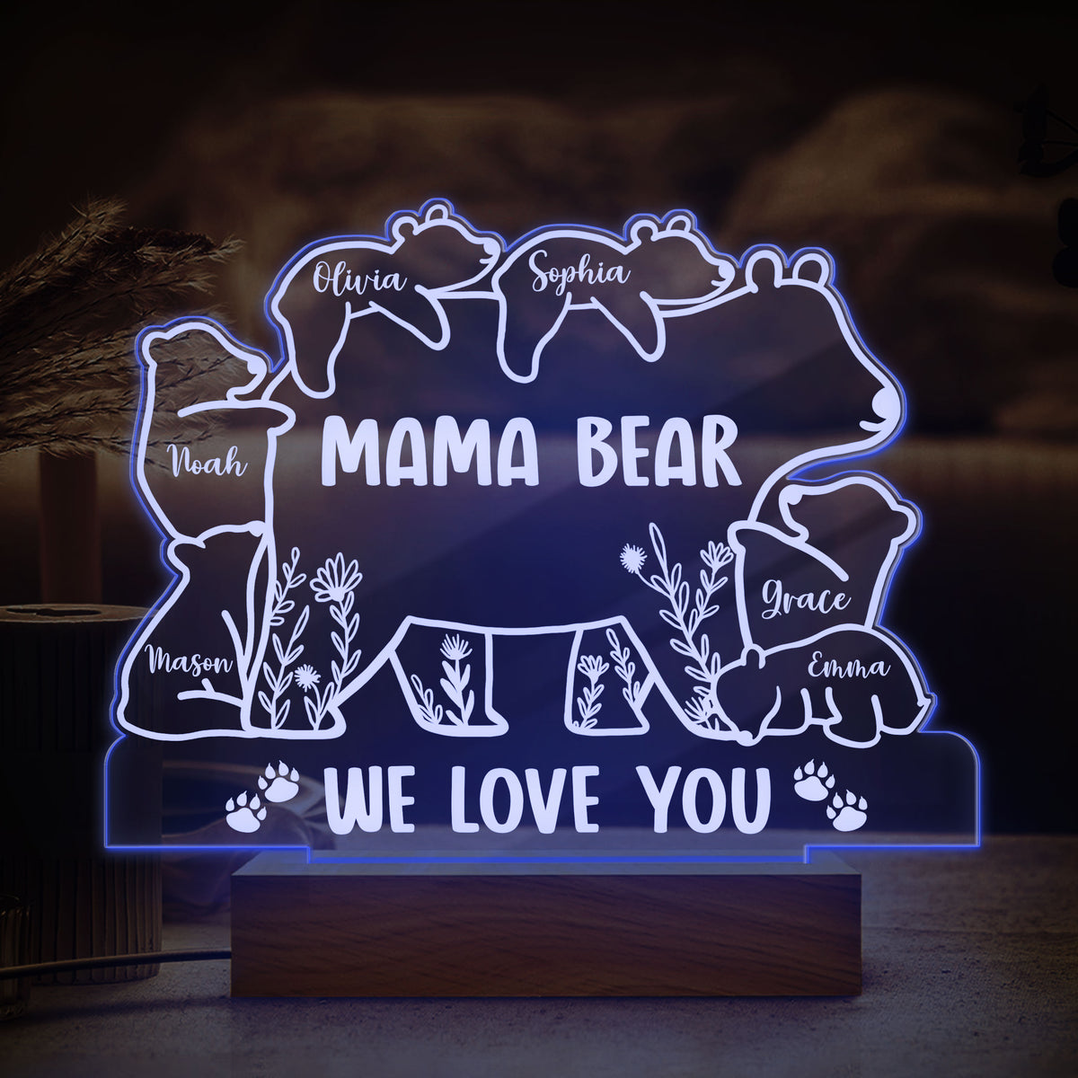 Mama Bear We Love You Personalized LED Night Light Gift For Mom Grandma CH07 895310
