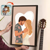 Custom Couple Portrait Photo With Drawing Style Poster Picture Frame HO82 894152