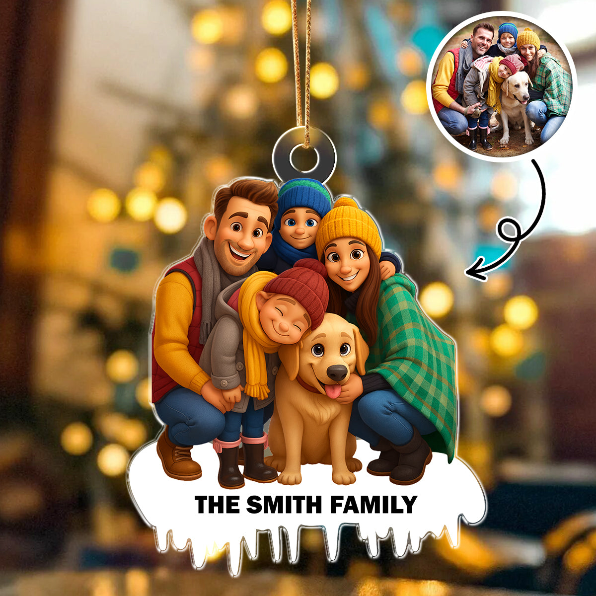 Personalized Funny Comic Style Photo Acrylic Ornament Gift for Family LM32 895031