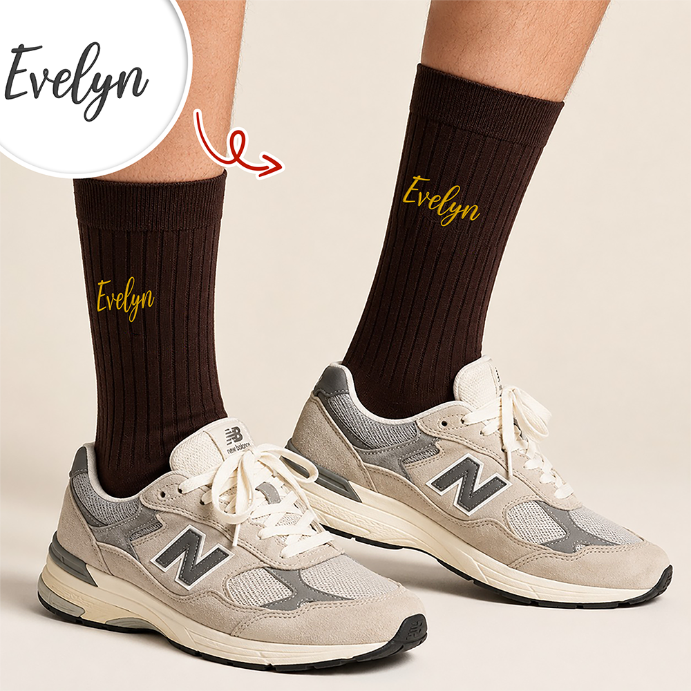 Personalized Custom Name Embroidered Socks TH10 170863