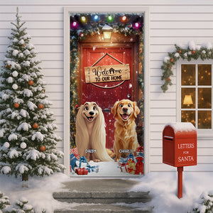 Custom Cute 3D Dog Welcome To Our Home Christmas Decoration Door Cover HA75 898086