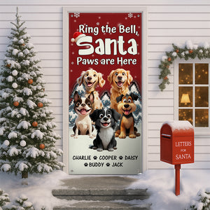 Custom Cute 3D Dog Ring the Bell, Santa Paw Are Here Door Cover LM32 895957