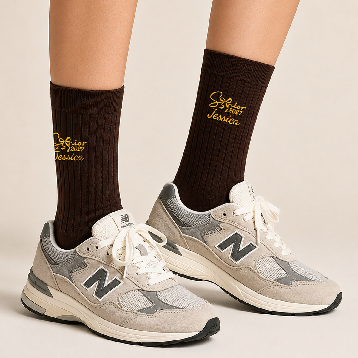 Personalized Name Senior - Class of 2027 Embroidered Socks HA75 919110