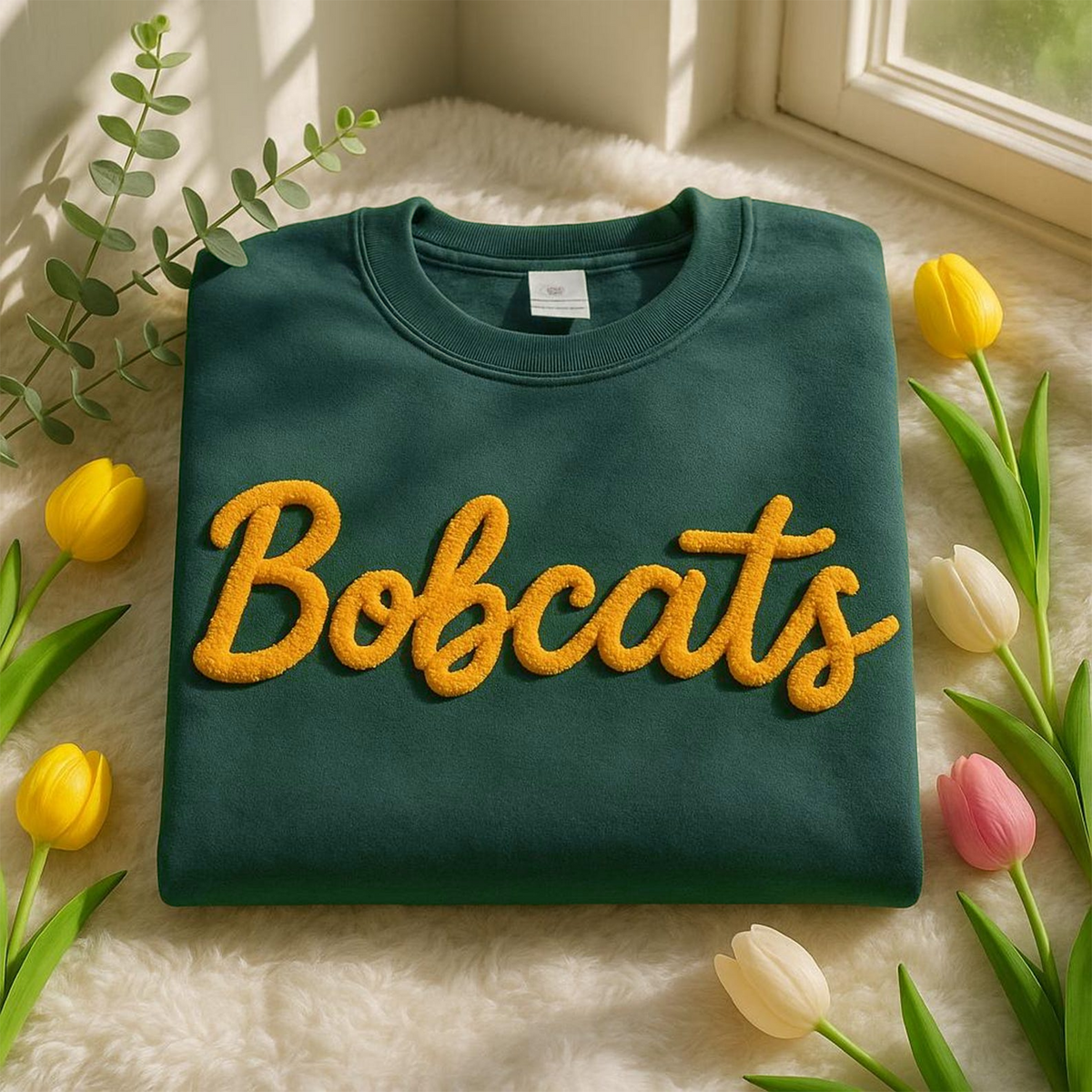 Personalized Sport Team Name Chenille Yarn Game Day Fuzzy Sweatshirt LM32 895521