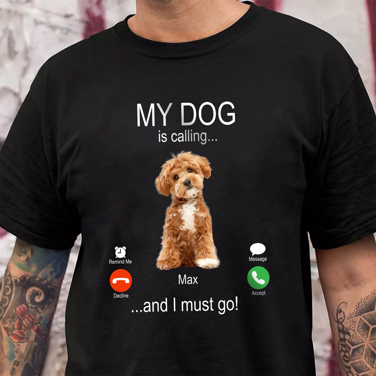 Custom Photo My Dog Is Calling Dark Shirt For Dog Lovers LM32 895115