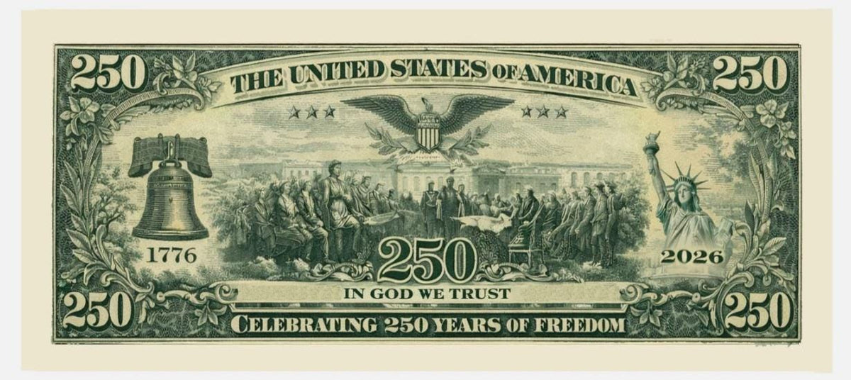 Pack of 20 – U.S. 250th Anniversary Semiquincentennial Commemorative Bills Funny 4th of July Gift CH07 911722