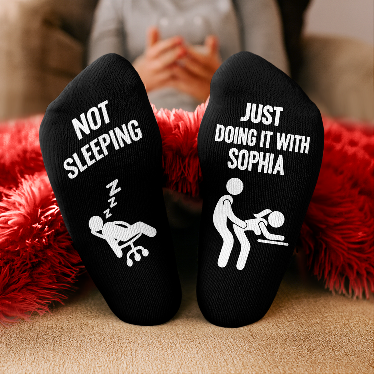 Personalized Funny Adult Not Sleeping Couple Crew Socks, Gift For Husband & Boyfriend HO82 903534