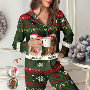 Custom Dog Photo Happy Howlidays Pajamas For Christmas TH10 894361