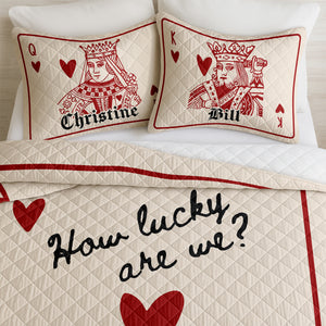How Lucky Are We Custom Couple Name Bedding Set Valentine Gift Anniversary Gift For Couple CH07 899846