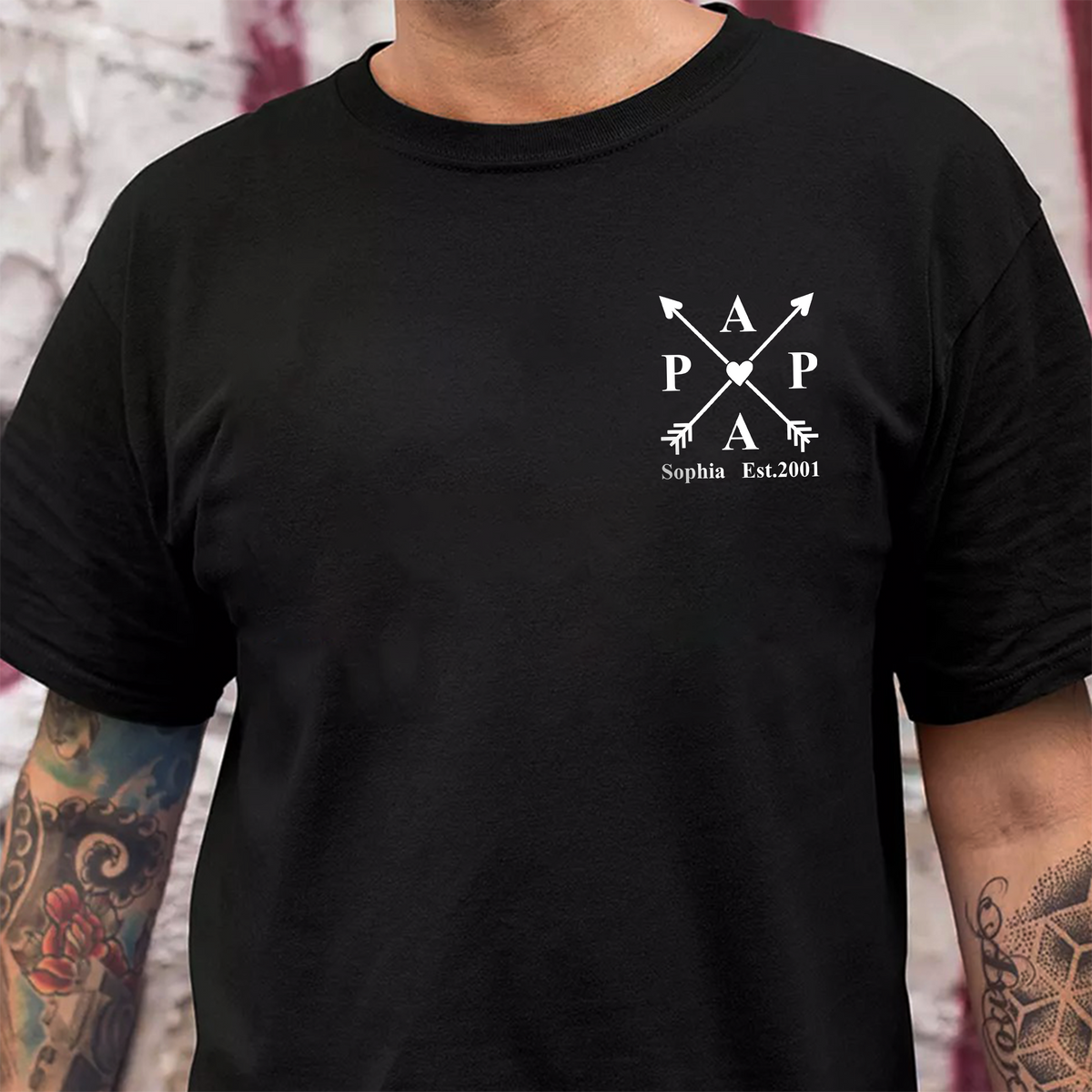 Custom Name Papa Dark Shirt - Personalized Kids Names Gift for Dad, Father’s Day Gift LM32 899647