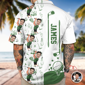 Custom Funny Golfer Photo Hawaii Shirt Gift For Golfer, Golf Lovers LM32 897615
