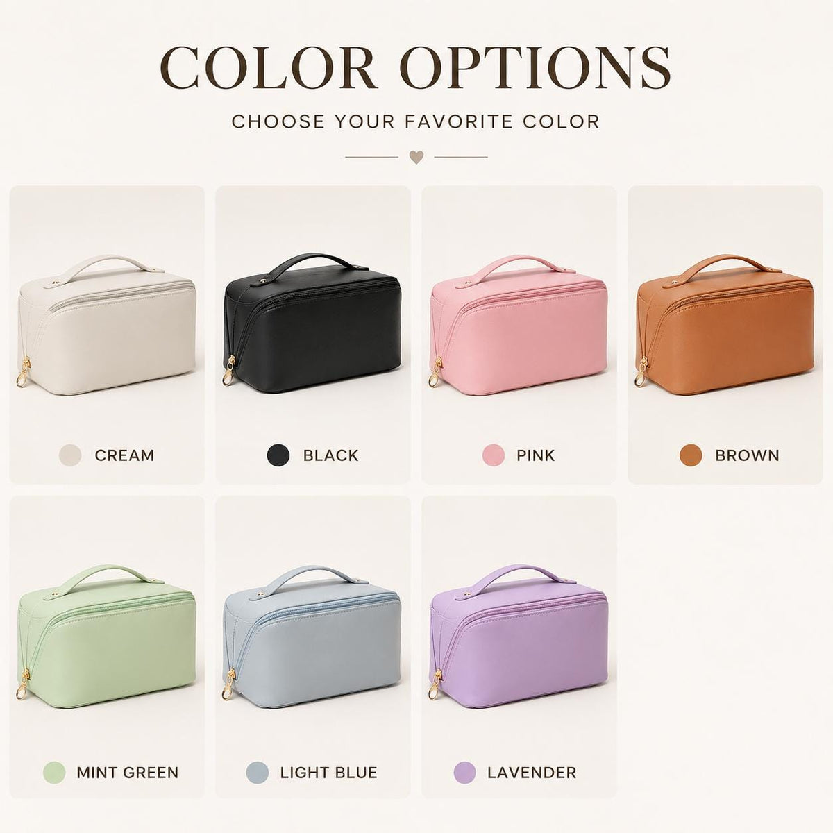 Custom Name Embroidered Leather Makeup Bag Personalized Gift for Wife For Mom - Anniversary gift CH07 180472