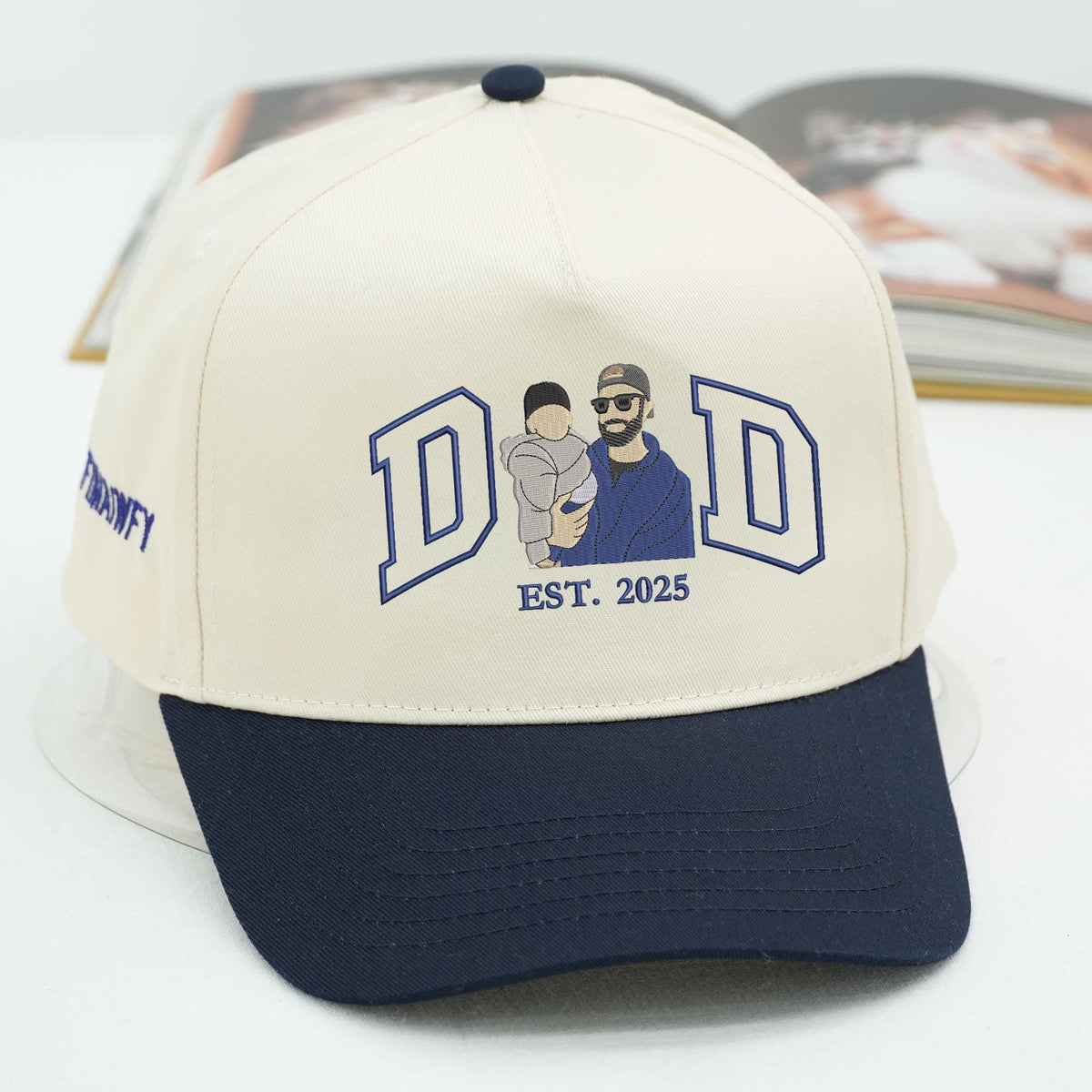 Custom Portrait Embroidered Dad Trucker Hat, Father's Day Gift For Dad LM32 669249