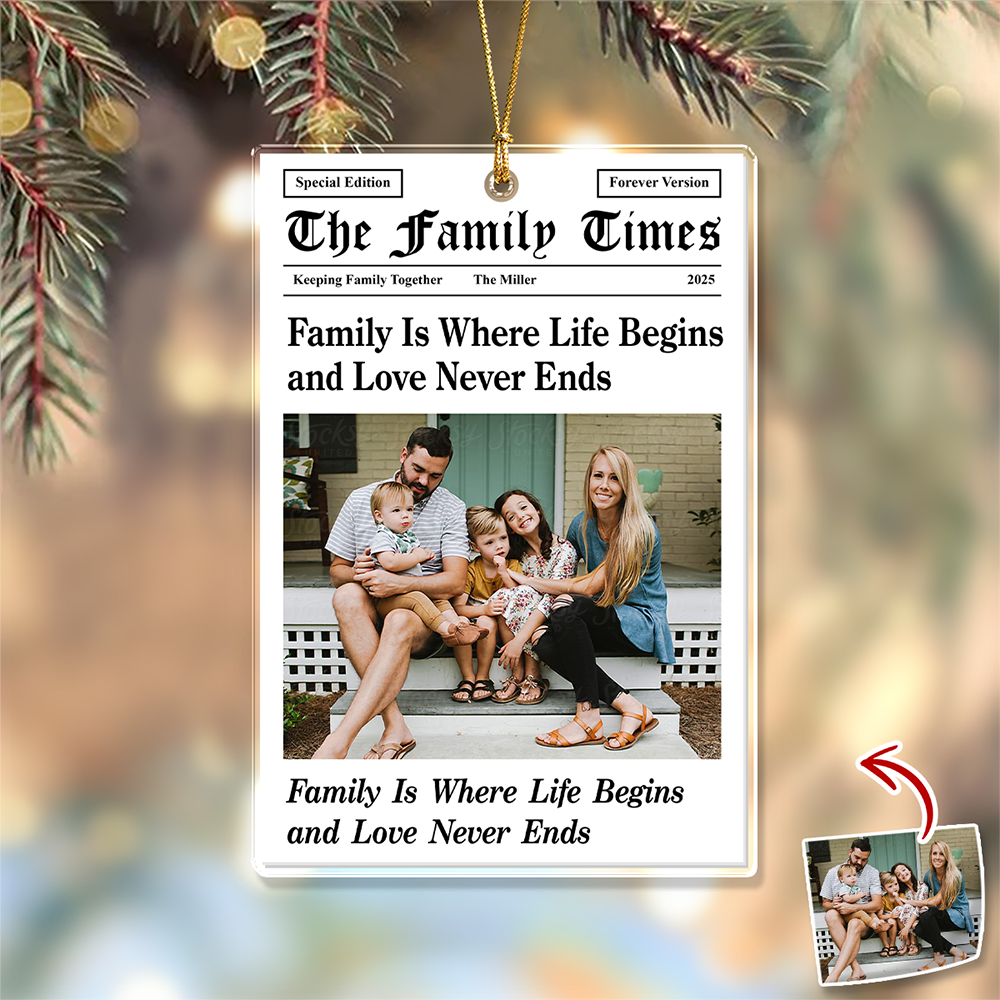 Custom Photo The Family Times Acrylic Ornament Holiday Keepsake HO82 894744