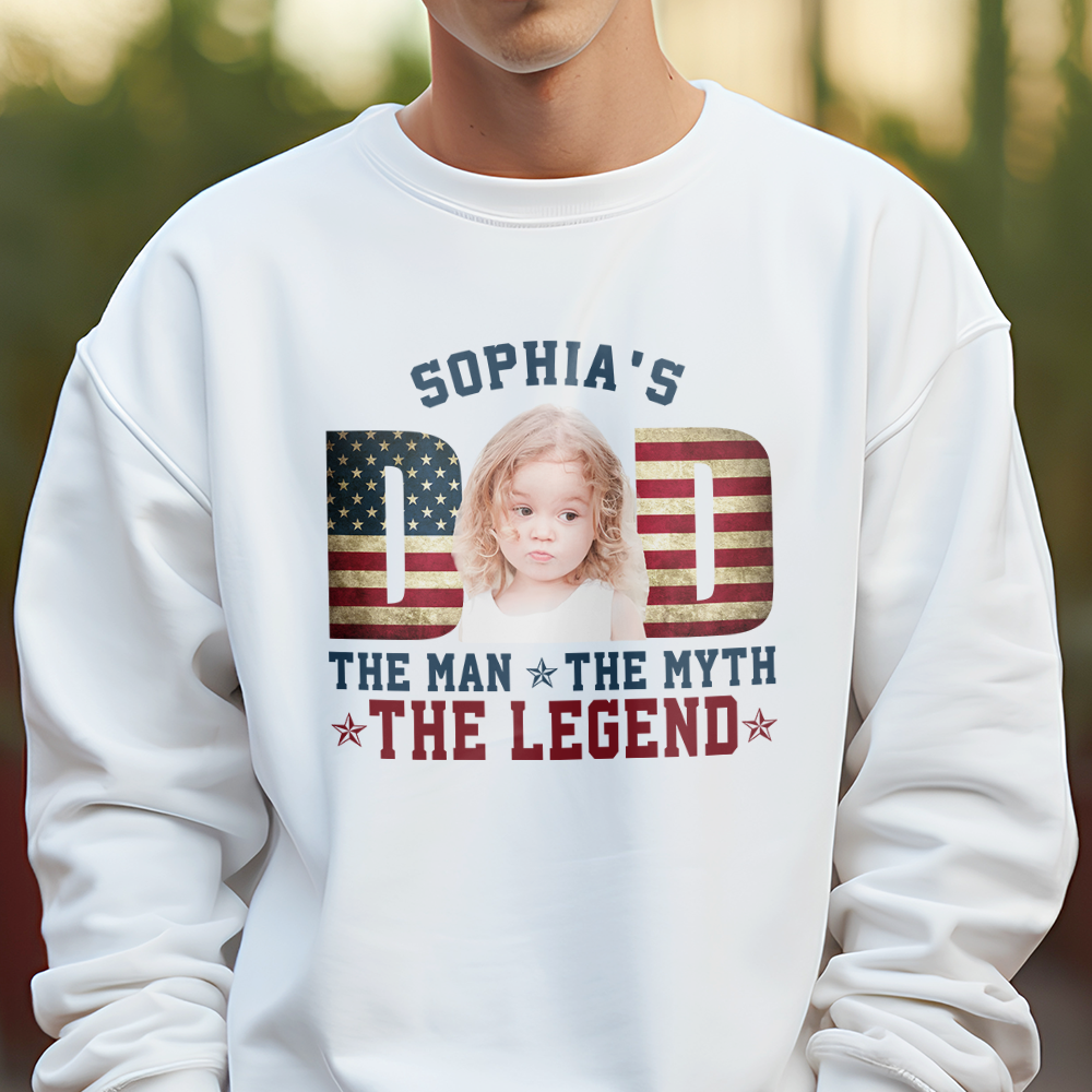 Custom Kid Photo - Dad, The Man The Myth The Legend Dad Bright Shirt HA75 892468