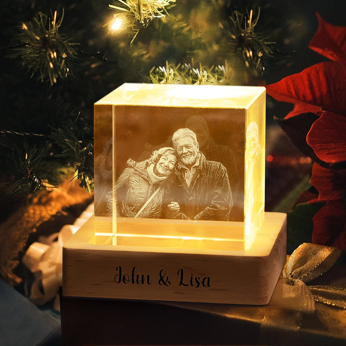 Custom Couple Photo Engraved Crystal Photo With Light HA75 898204