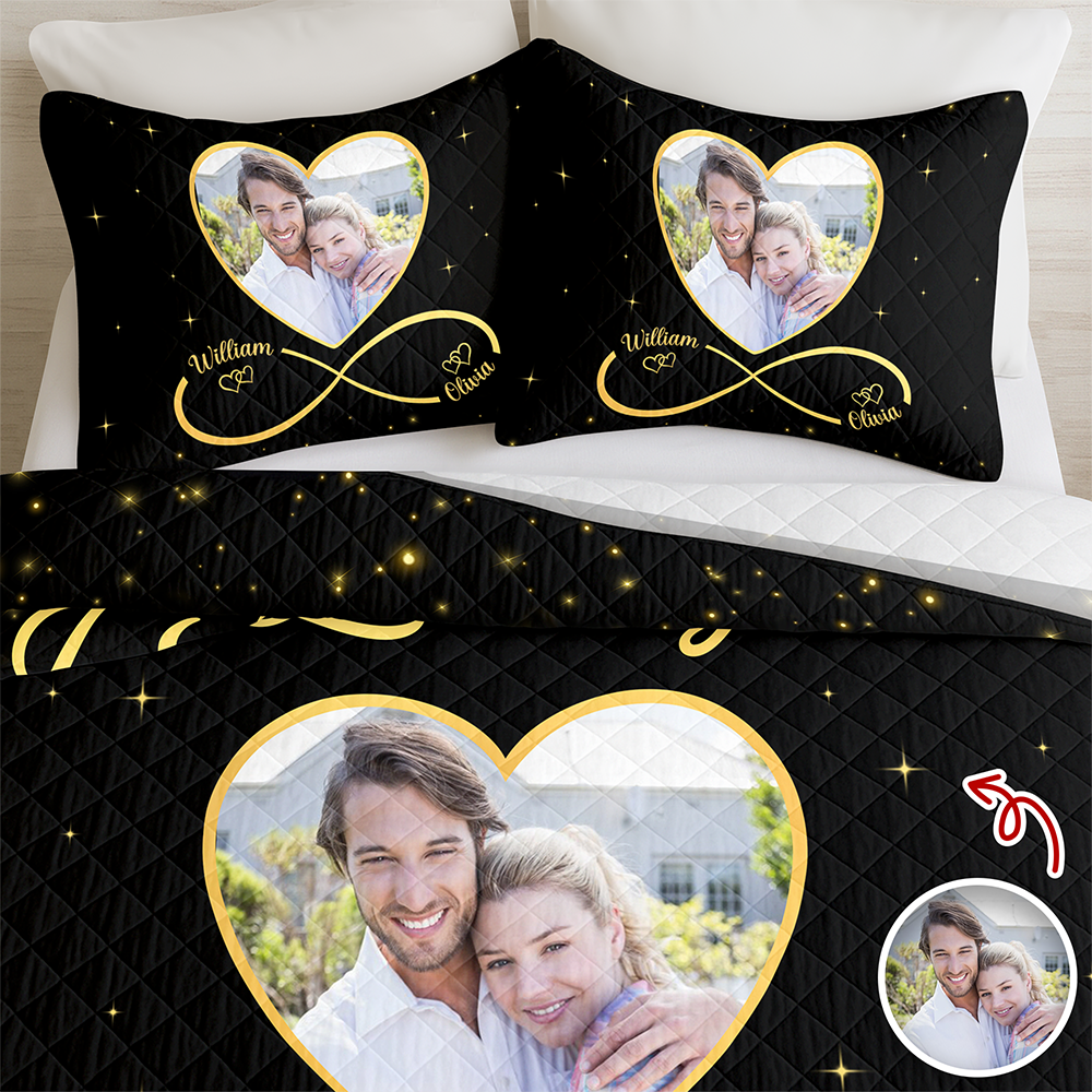 Custom Couple Photo Bedding Set Gift For Valentine CH07 899762