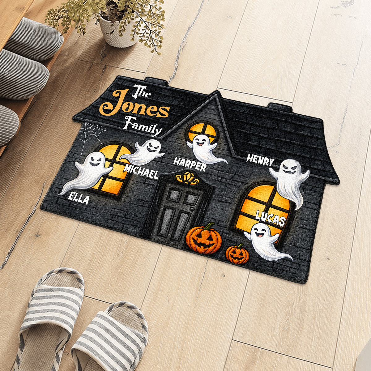 Personalized Ghost Family Halloween Custom Shape Doormat Halloween - Front Door Decoration For Family CH07 180190