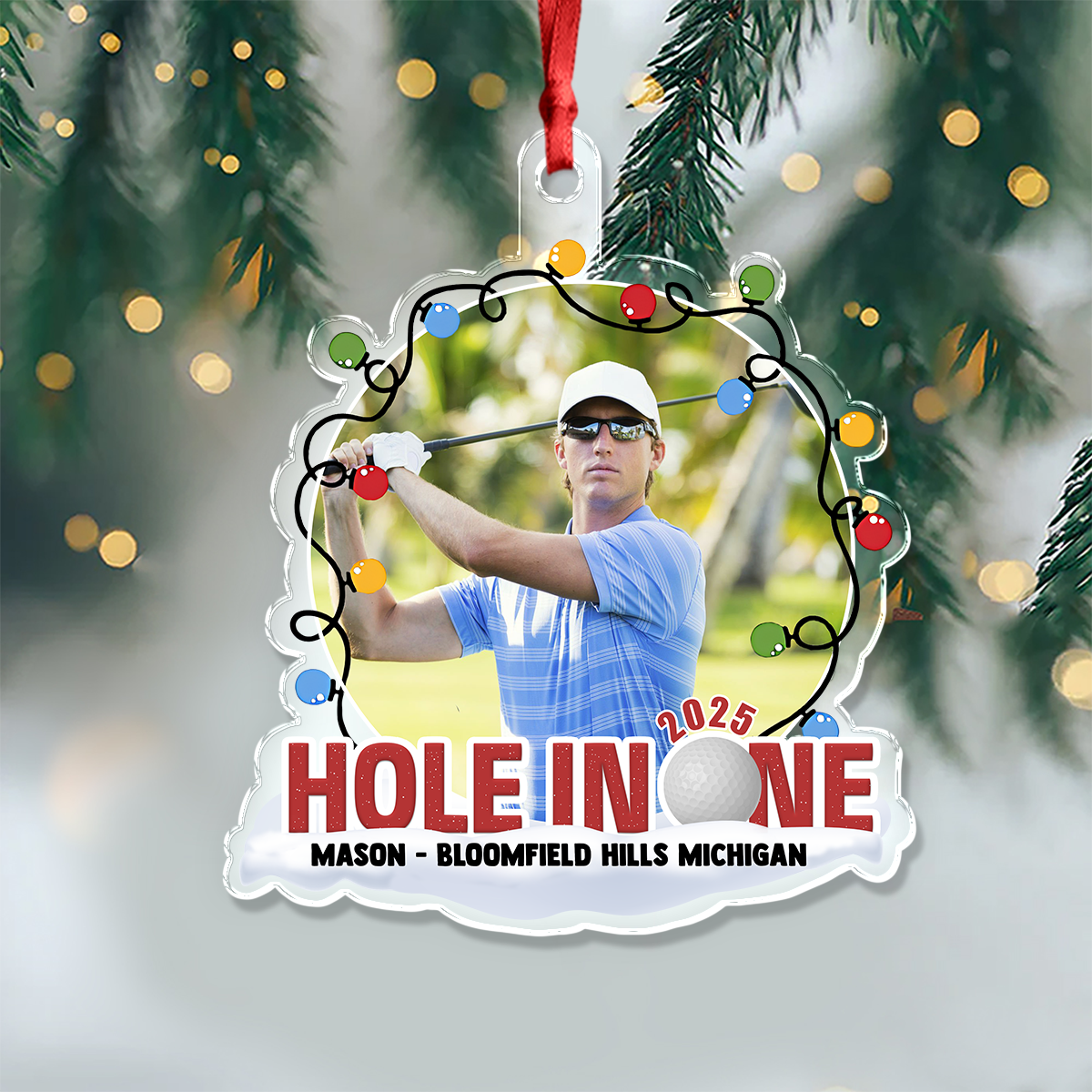 Custom Photo Hole In One - Personalized Acrylic Ornament For Golf Lover CH07 899718