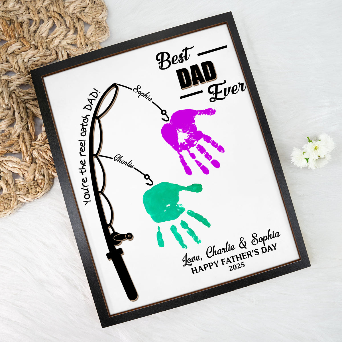 You Are The Reel Catch Daddy 2-Layered Wooden Plaque With Stand TH10 892989