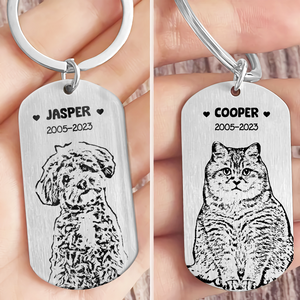 Custom Drawing Pencil Photo For Pet Lovers Metal Keychain LM32 893409