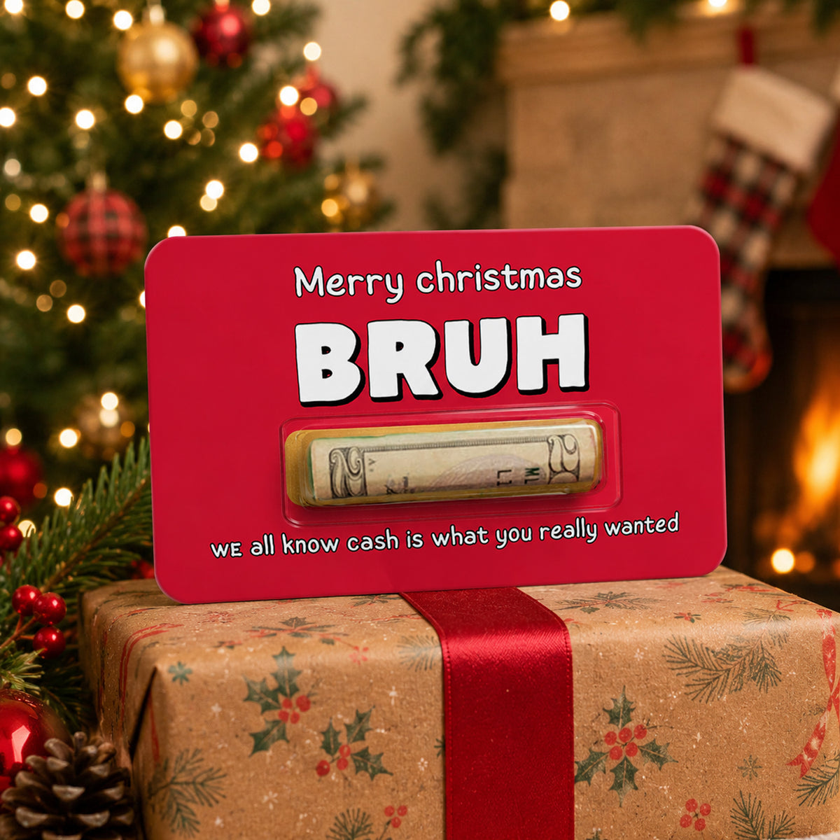 Merry Christmas Bruh Funny Money Holder Card Gift For Birthday, Holiday, Christmas LM32 669725