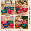 Custom Name Embroidered Waterproof Striped Cosmetic Pouch, Travel Makeup Bag For Summer Vacation CH07 180036