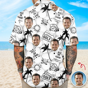 Custom Photo Hawaii Shirt Gift For Golfer, Golf Lovers LM32 897619