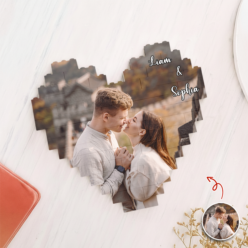 Custom Couple Photo Building Brick Blocks Valentine Gifts, Anniversary Gifts CH07 899848